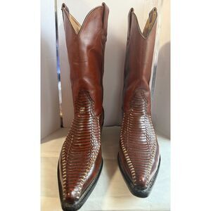 Men's Western/Cowboy Lizard Boots Sz 10 (Mex 28) Brown by Cheyenne Co. Md in Mex
